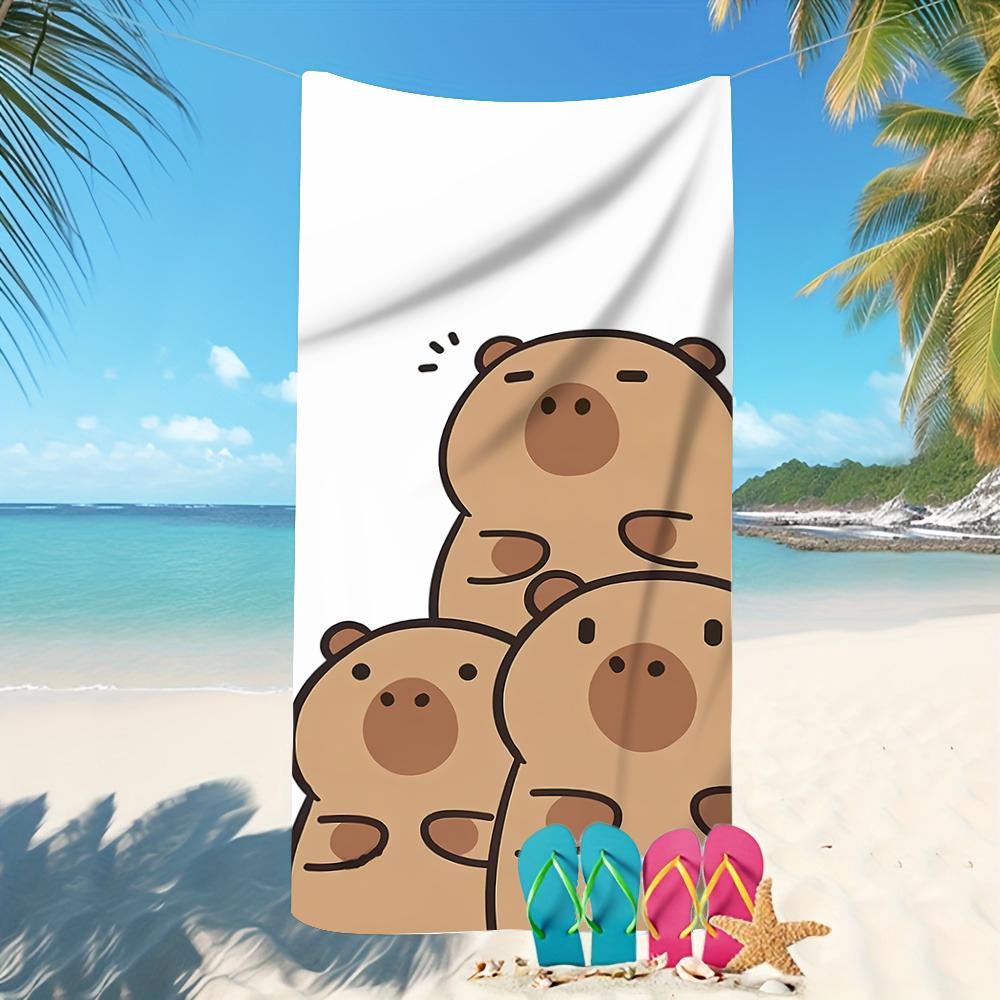 Capybara-Printed Beach Towels: Fun and Stylish for Your Beach Adventures! Sofa Cushion Cover, Room Home Decorationortable