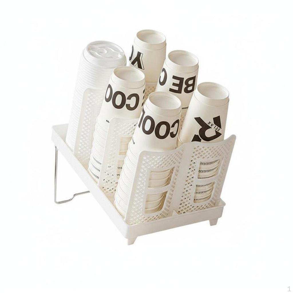 Cup Storage Rack Detachable Design Tilted Paper Organizer SpaceSaving Coffee Station