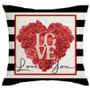 Valentine's Day Throw Pillow Cover Festive Decorative Cushion Festive Linen Print Cushion Cover Soft