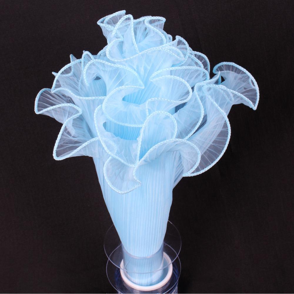 28cmx4Yards Flower Bouquet Wrapping Pearl Wave Yarn Pearl Edges Gift Packaging Supply Lace Mesh Material Bouquet Wrapping Paper