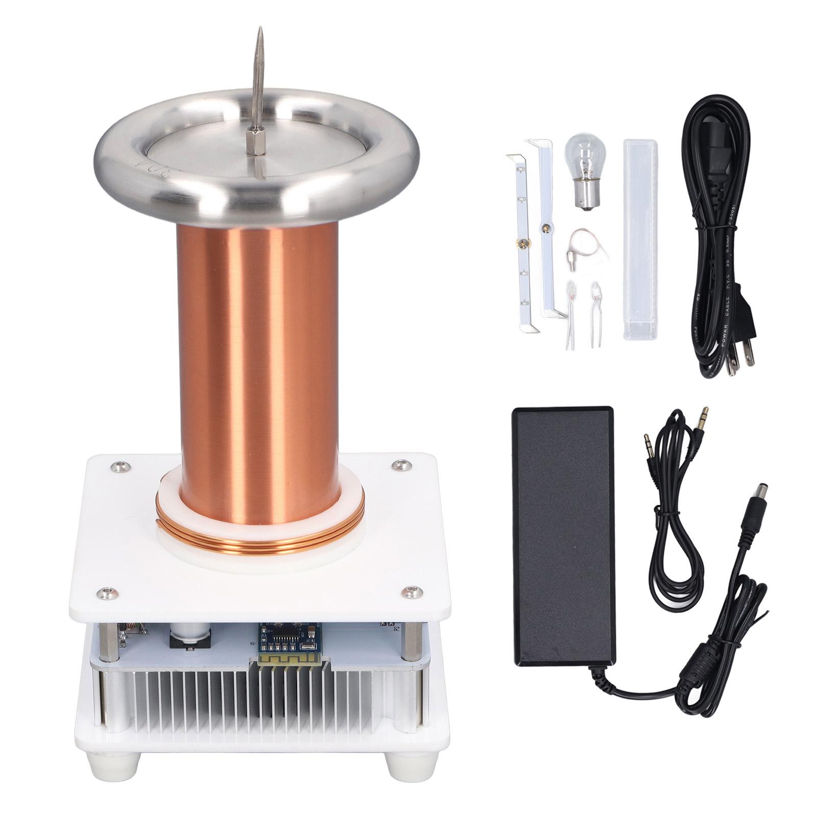 Music Coil Desktop Toy Plasma Loudspeaker Bluetooth Speaker Arc Generator Wireless Transmissing Experiment Model Acrylic+stainless steel+PCB
