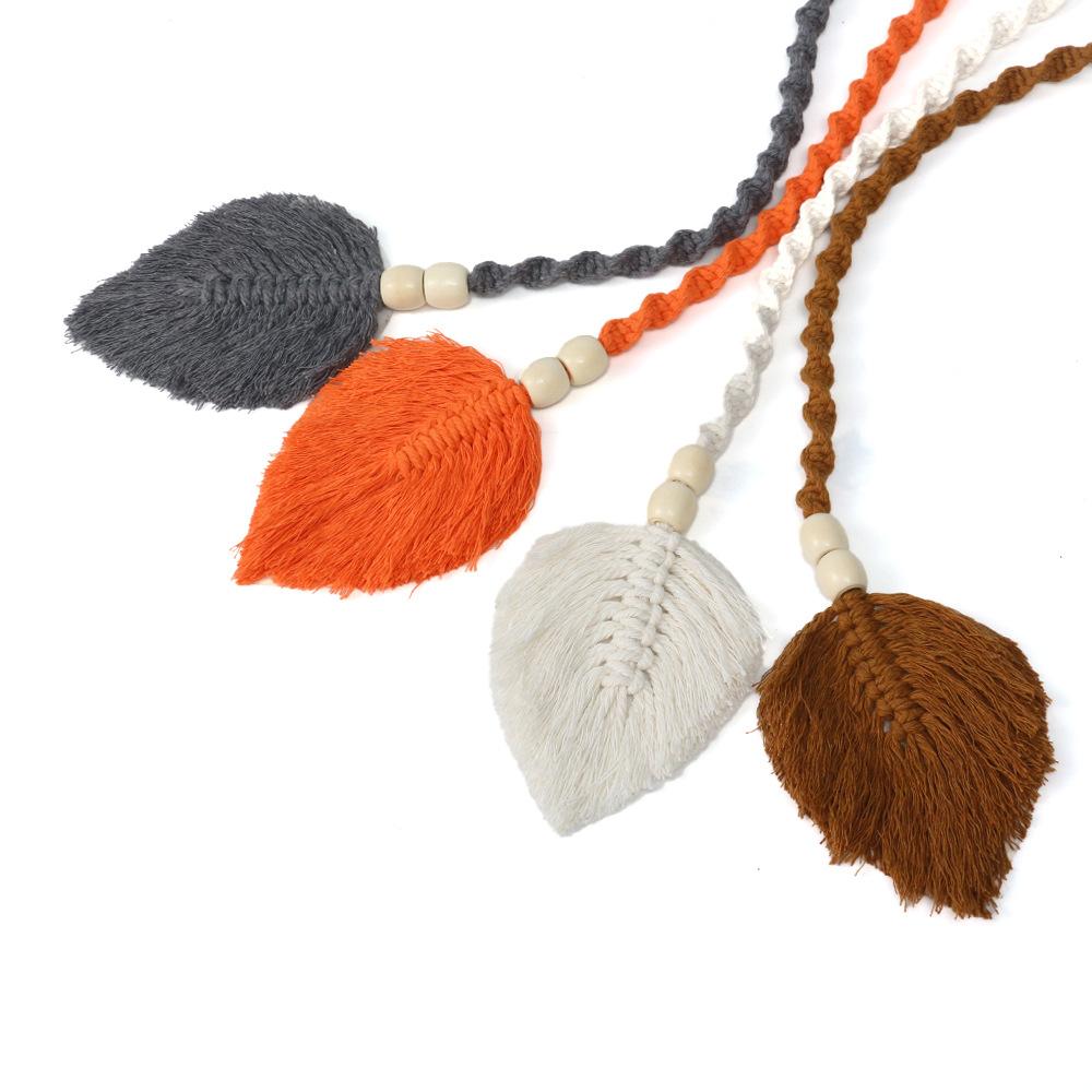 Leaf Curtain Straps Hand Woven Cotton Rope Curtain Buckles