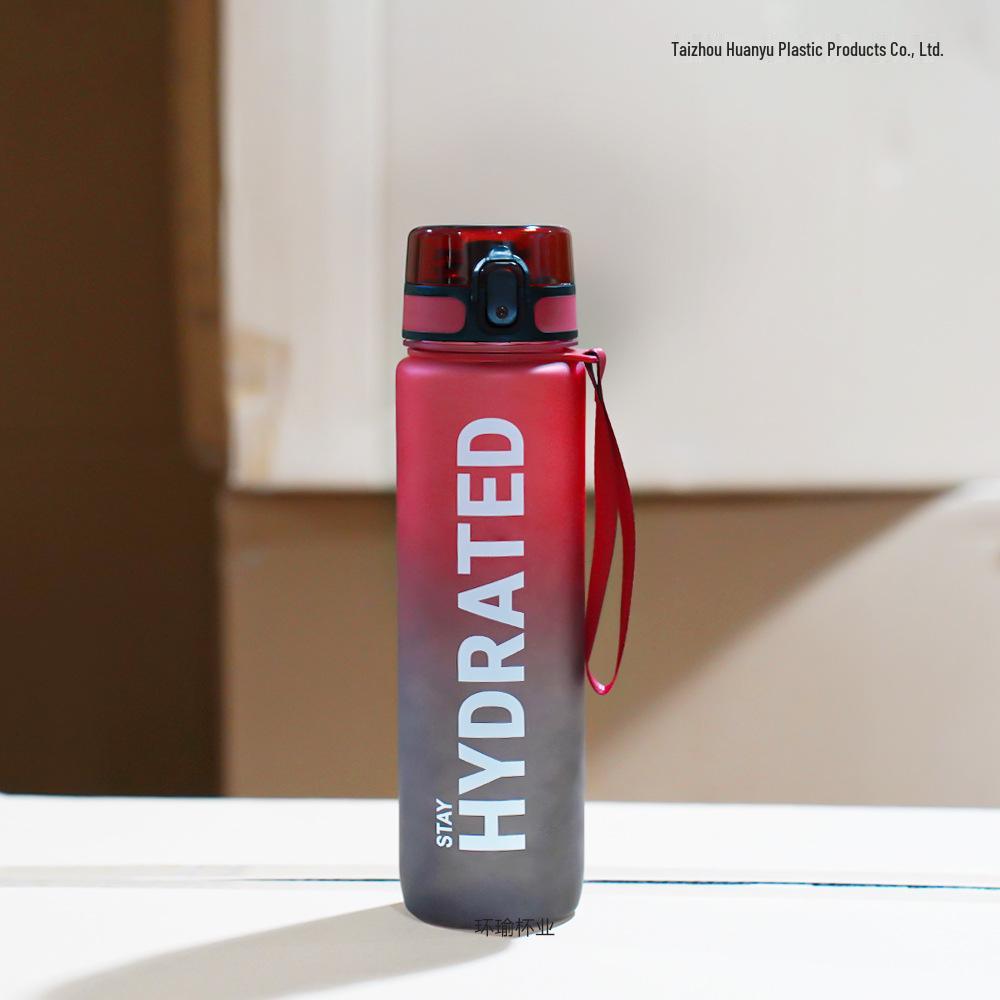 Bouteille d'eau de sport étanche 1000 ml: Tasse en plastique portable de grande capacité avec graduation pour une utilisation en extérieur