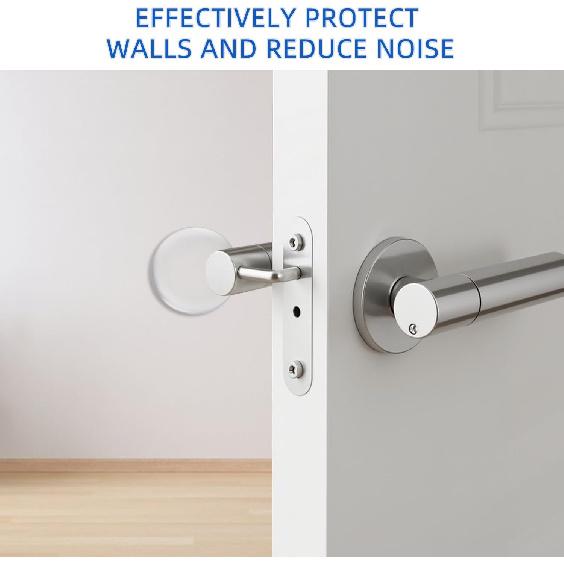 Door Stopper for Wall, Door Knob Wall Protector - 8 PCS Clear Silicone Bumpers with Strong Adhesive, Shock Absorbent Noise Reducing Guards for Doors,