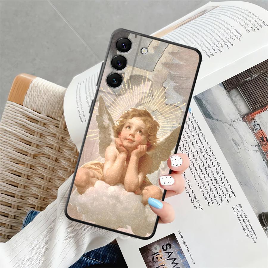 Phone Cover Case for Samsung Galaxy A25 A16 A23 A73 A51 A52 A36 A37 A57 A15 A06 A55 A53 A17 A05 A70 A50 A41 A13 A12 Cute Angel