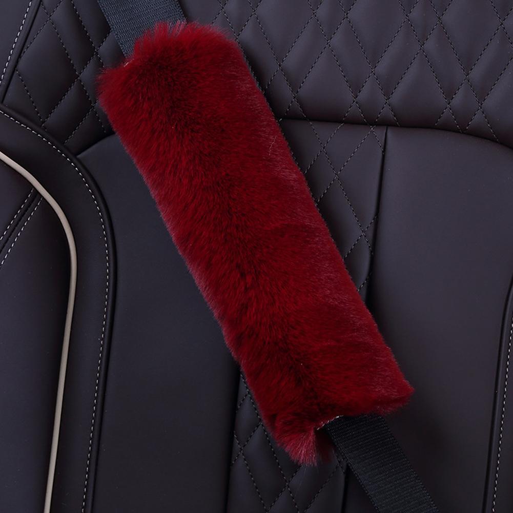 

1 шт. Накладка на ремень безопасности для автомобиля, плюшевая грелка на плечо, удобная накладка на ремень безопасности для водительского сиденья, автомобильные аксессуары вино красного