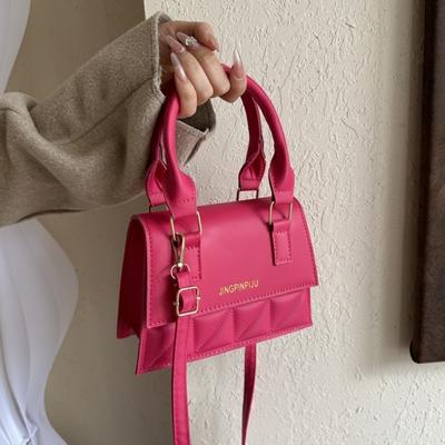 Korean Style Plaid Leather Square Bags All-match Waterproof Single Shoulder Bag Solid Color Temperament Crossbody Bag Travel