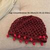 Pearl Fringed Crochet Hat Hollowed Out Woven Hat Casual Beret Cap  Bride Headpiece