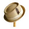 Cappello Panama Uomo Cappello Pork Pie Vintage Britannico Trilby Cappello di Paglia Fedora Traspirante Cappello da Sole da Spiaggia Cappello a Tesa Larga Cappello di Paglia Intrecciato a Mano