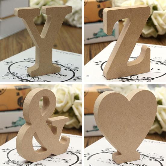 4 Inch Wooden Letters Large Alphabet Letters Sign for DIY Painting Art Crafts Wedding Home Wall Decor