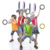 Easter Bunny Ring Toss Game Set with 3 Inflatable Rabbit Ears for Outdoor Family Fun