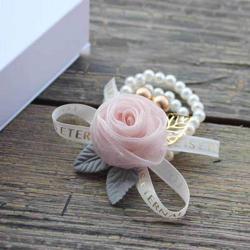 Premium Korean Style Pearl Bridesmaid Corsage: Fairy-Inspired Forest Wedding Bracelet