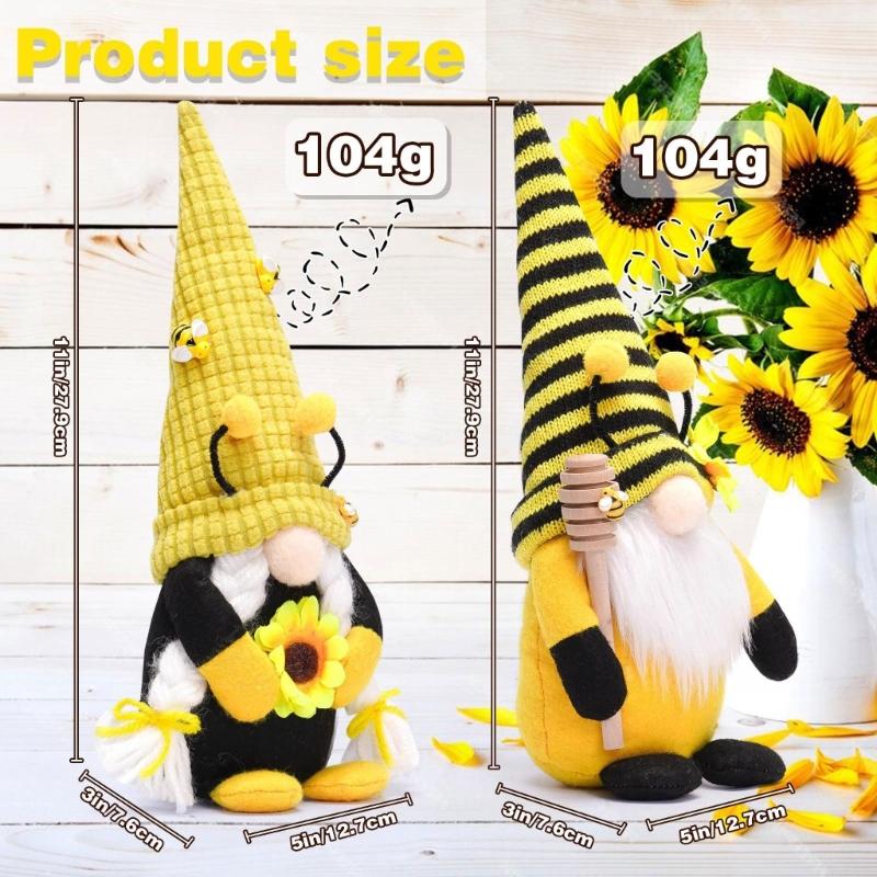 Sunflowers Gnomes Doll Bees Tomte Swedish Nisse Scandinavian Decoration Rudolph (Sunflowers) Honeybee Flower