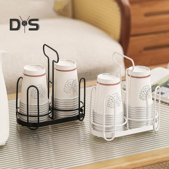 Disposable Cup Holder Paper Cup Dispenser Iron Art Durable Cup Storage Rack for Countertops Kitchen Coffee Stations Multifunctional Cup Organizer