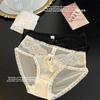 Female Spring and Summer Sexy Pure Desire Lace Mesh Cotton Crotch Breathable No Trace Low Waist Triangle Briefs