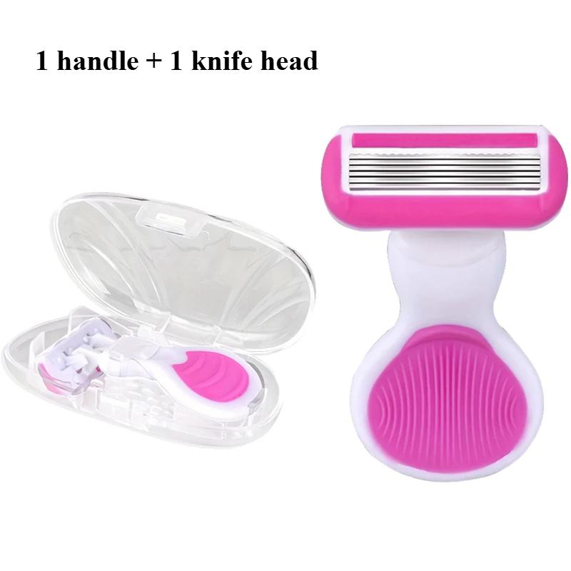 New Women Razor Mini Portable Shave Mane Leg Hair Private Body Manual Razor 6-layer blade Lady Razor With Case