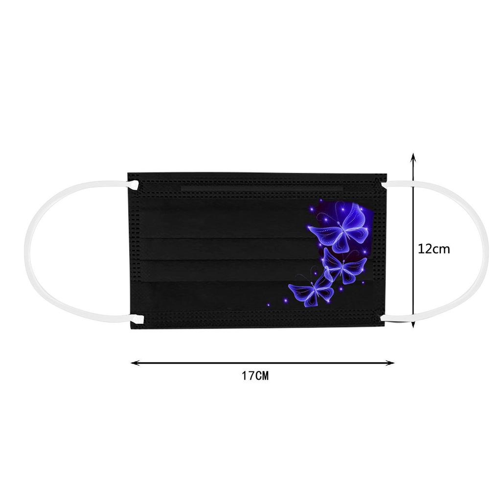 Jednorázová ochranná maska na obličej s potiskem motýlů 50PC