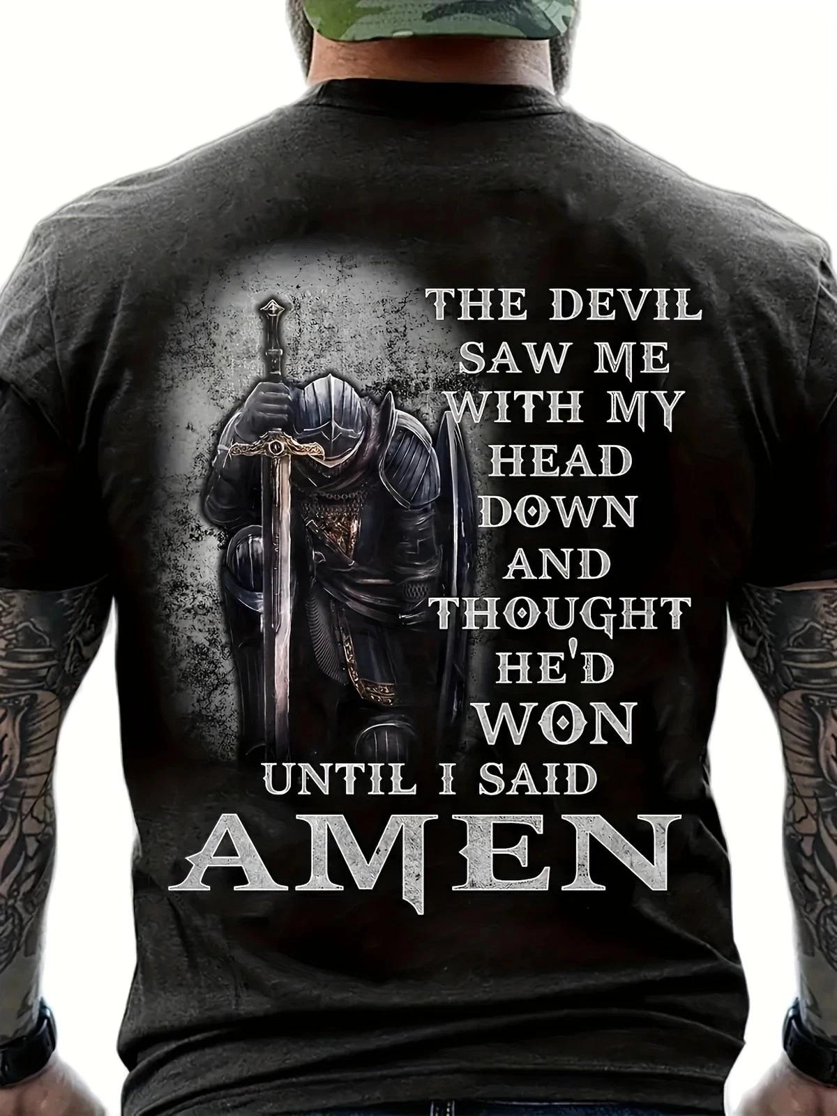 

Amen Christian Knight T shirt Religious Faith Armor of God Tee 2XL