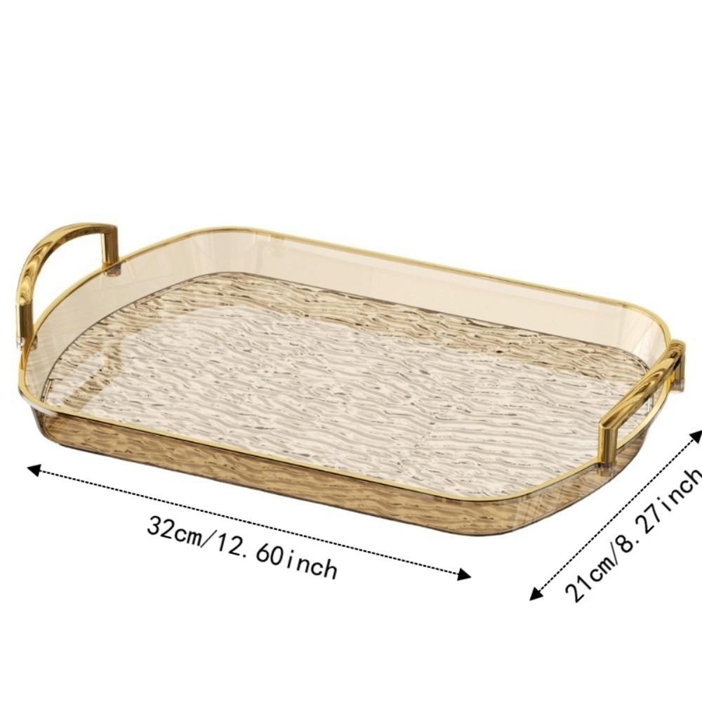 Transparent Clear Luxury Tray Rectangular Dining Tea Serving Platter Party Gathering