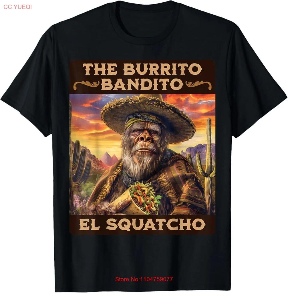 The Burrito Bandito Bigfoot Sasquatch and El Squatcho T Shirt vintage Washed homme Unisex streetwear graphic Comfortable