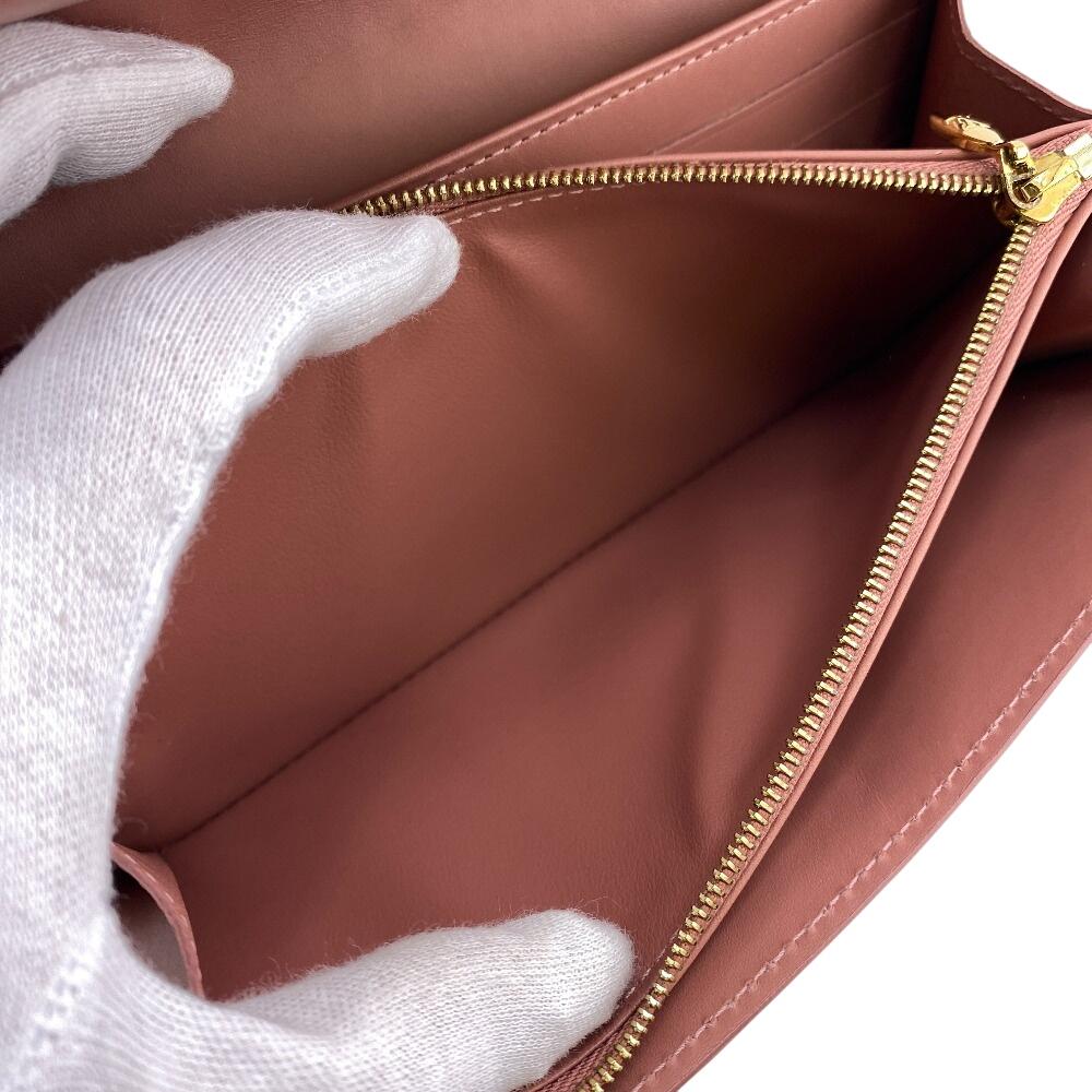 LOUIS VUITTON M90023 Monogram Vernis Ikat leather Portefeuille Sarah Rosevelle Purse pink leather Women Used
