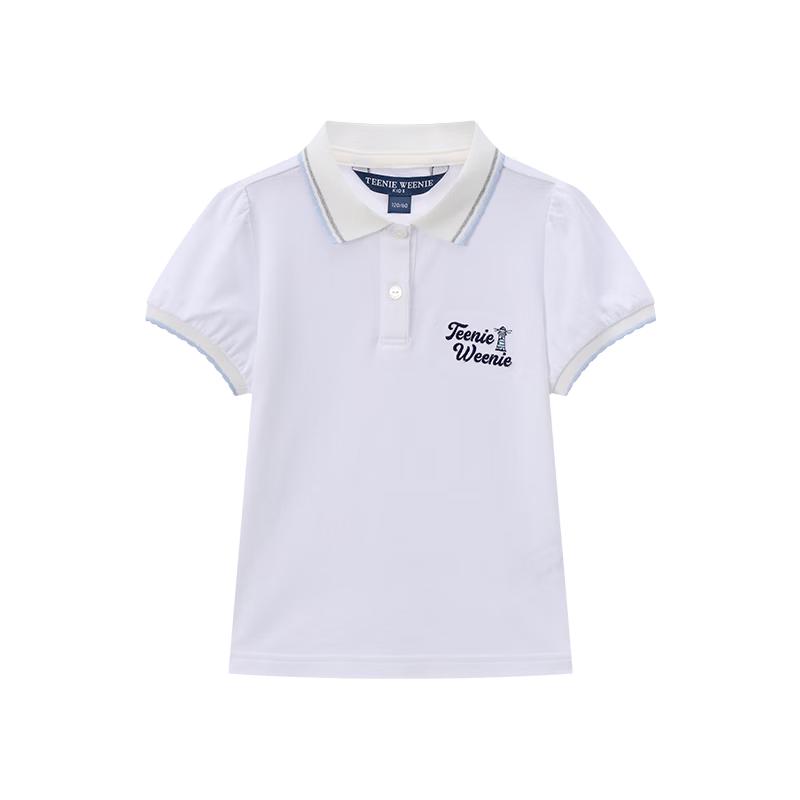Teenie Weenie Kids  Girl s Puff Sleeve Color-block Polo Shirt 120