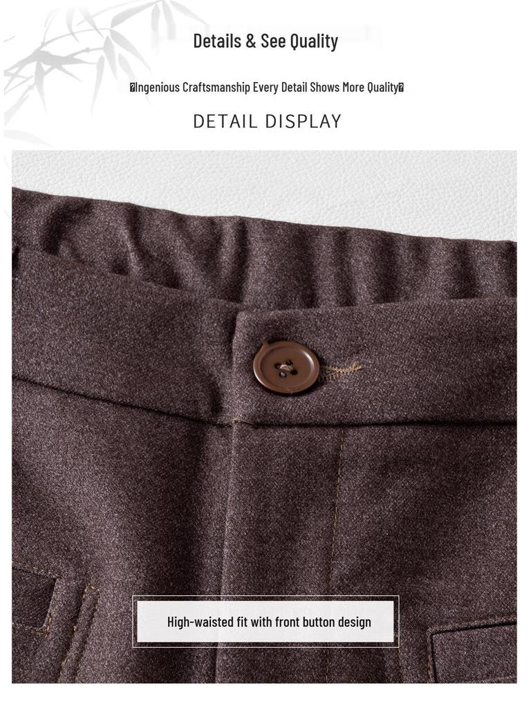 Damen High-Waist Weitbein Drapierhose - Herbst 2025, Schlankmachend, Neun-Punkt-Länge