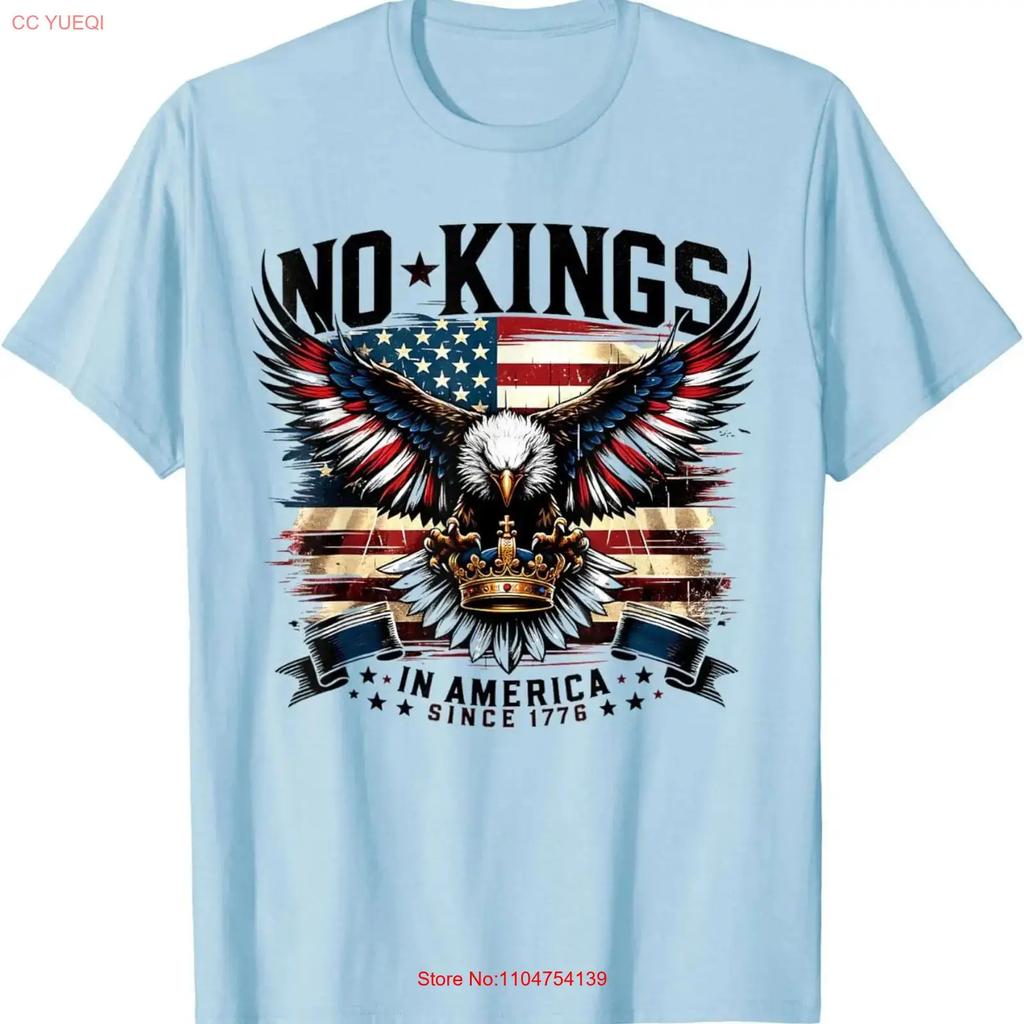 No Kings In America Since 1776 T Shirt vintage Washed designer clothes graphic streetwear Comfortable Stretched homme Casual