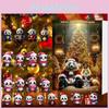 Caixa de Presente de Natal Panda Acrílica Divertida e Colorida para Decoração de Contagem Regressiva de Feriados