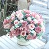 Simulated Flowers Bouquet Bright Colors High Simulation No Withering Fading Fake Flower Home Office Decor