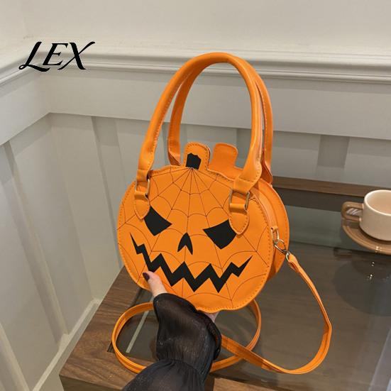 Novelty Holiday Purse Halloween Pumpkin Purse, Women Crossbody Bag, Spooky Jack-o'-Lantern Shoulder Bag Handbag for Trick or Treat, Fall Parties