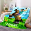 Custom Name Minecraft Theme Printed Blanket - Perfect for Couch, Bed, Travel & Outdoor Use | Machine Washable, Cozy & Durable.