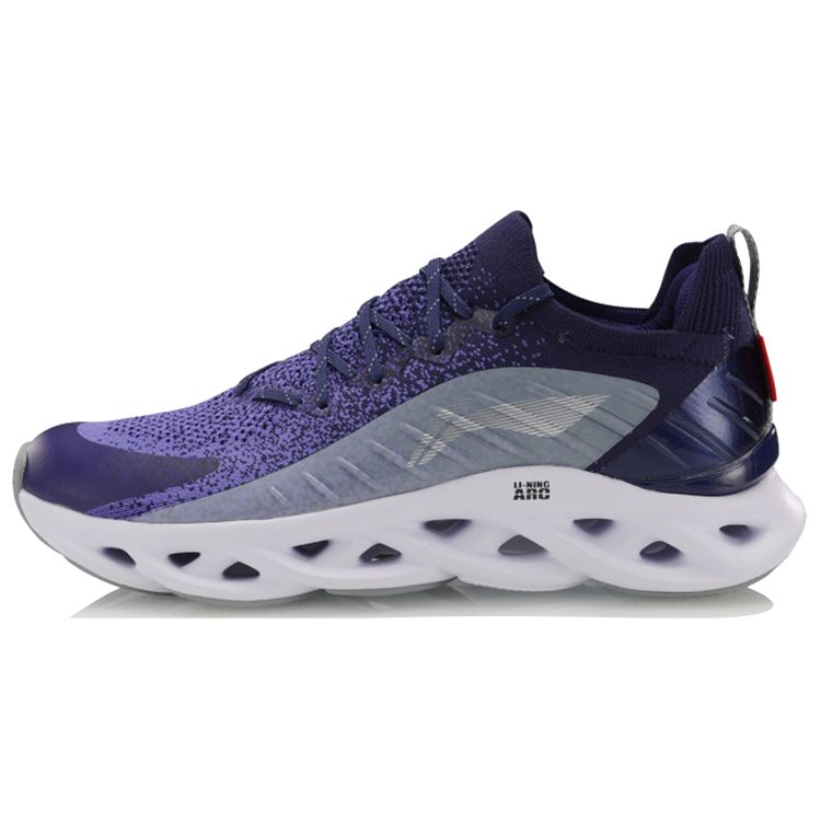 Li Ning Arc Comfortable Shock Absorption Non-Slip Wear-Resistant Breathable Lightweight Low-Top Running Shoes Unisex sneaker Purple White ARHP073-9