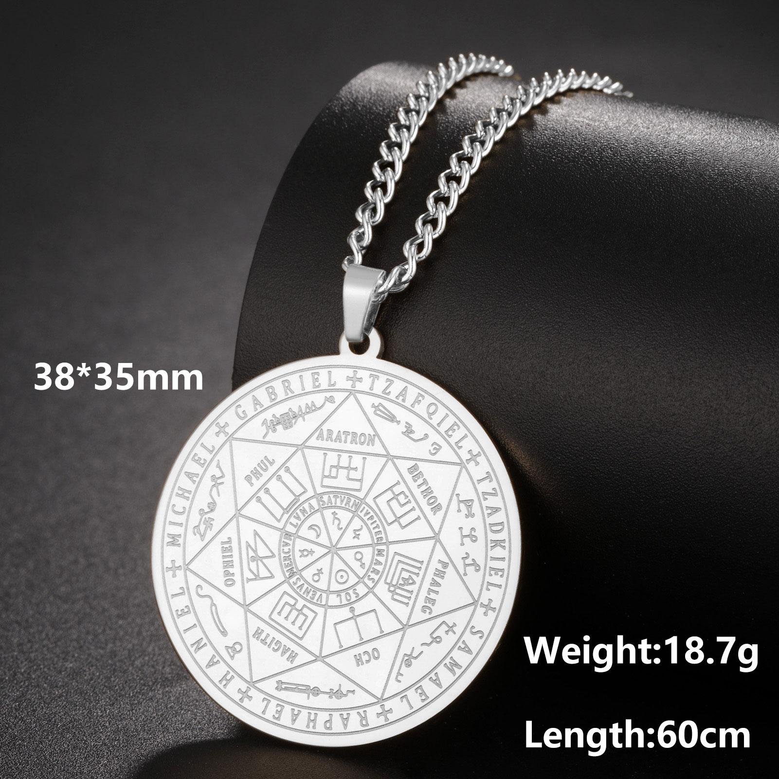 Lucktune Seven Archangels Necklace Men Women s Stainless Steel Necklace Protection Amulet Jewelry Talisman Seal of Solomon Gift