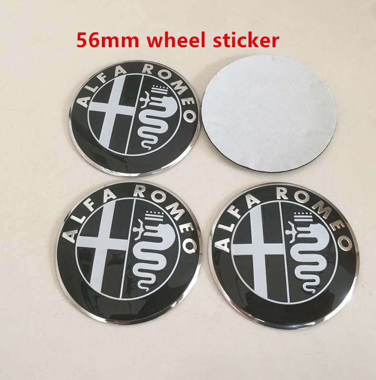 4pcs 56mm 60mm 65mm ForAlfa Romeo 147 156 159 Car Emblem Wheel Hub Center Cap Badge Covers Sticker Decals Styling Accessories