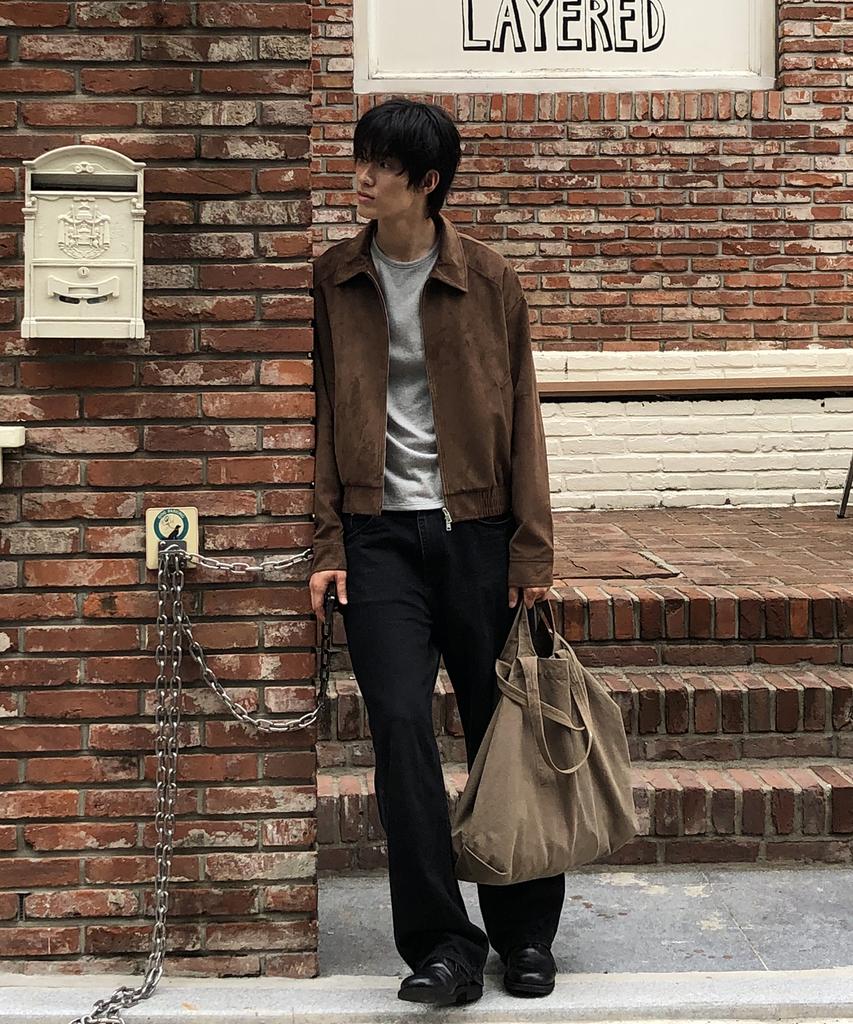 They Crop Suede Collar Jacket_Brown