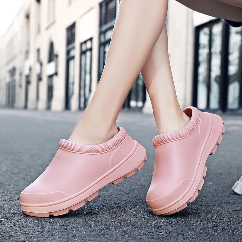 Damen Regenschuhe Halbschuhe wasserdicht integriert geformt EVA leicht pink Arzt Schuhe Operationssaal weiß Krankenschuhe