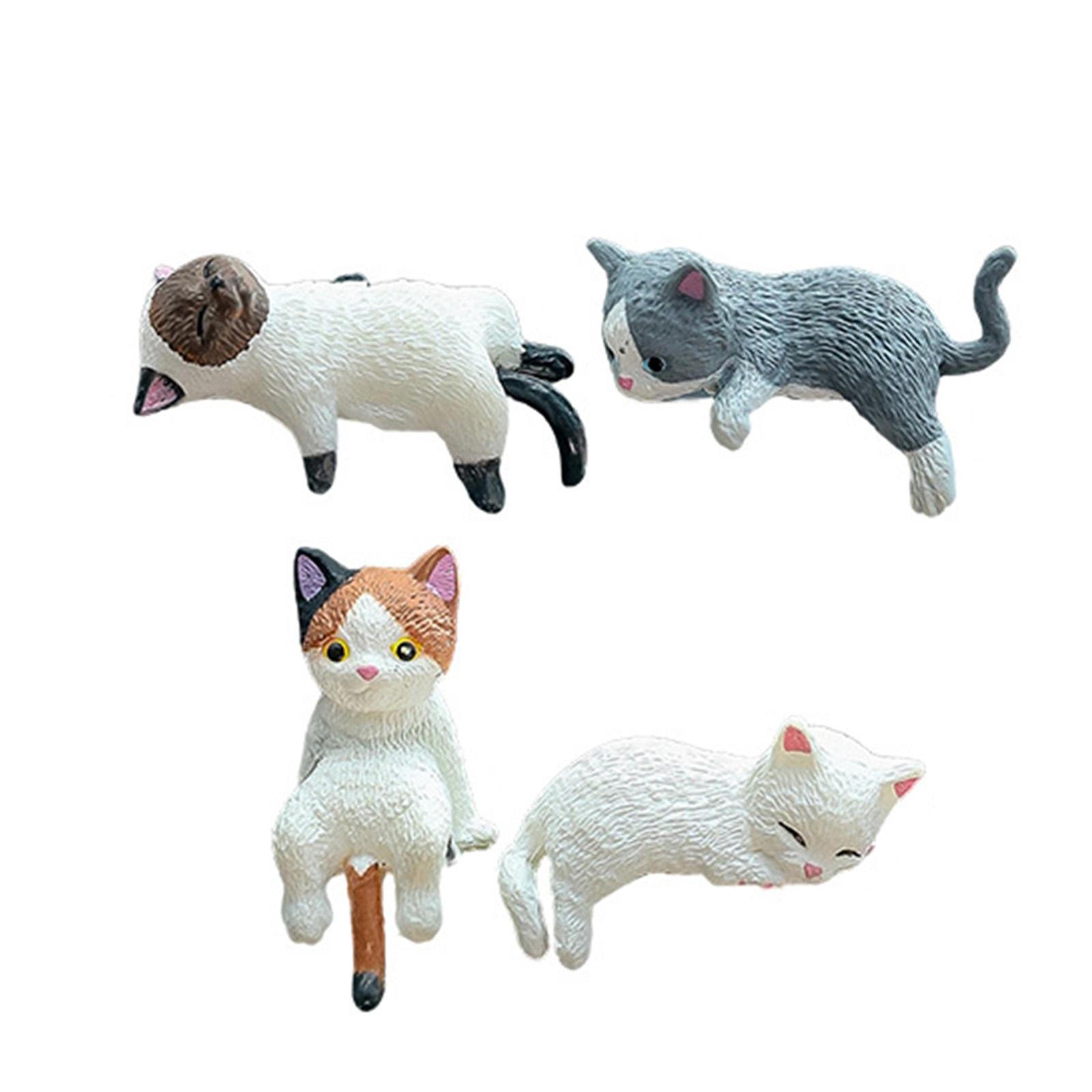 

Украшение для компьютерных мониторов 4 шт. Мультяшные кошки Смолы Миниатюрные фигурки Настольные украшения для приборных панелей автомобилей Орнаменты