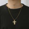  Orthodox Jesus Cross Necklace Men Stainless Steel Christian Prayer Crucifix Double-sided Religious Amulet Jewelry Gifts