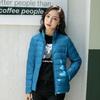 Winter Fashion Lightweight Down Coat for Women Plus Size Slim Fit Long Sleeve Stand Collar Solid Color Zipper Lightweight Autumn Jacket