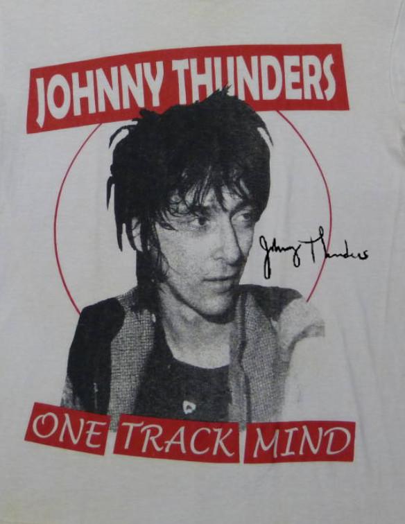 

Vintage Johnny Thunders One Track Mind Cotton White All Size Unisex Shirt AP782 Unisex T-Shirt XXXXL