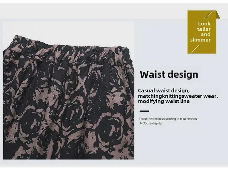 Dámská bohémská květinová áčková midi sukně z bavlny a lnu