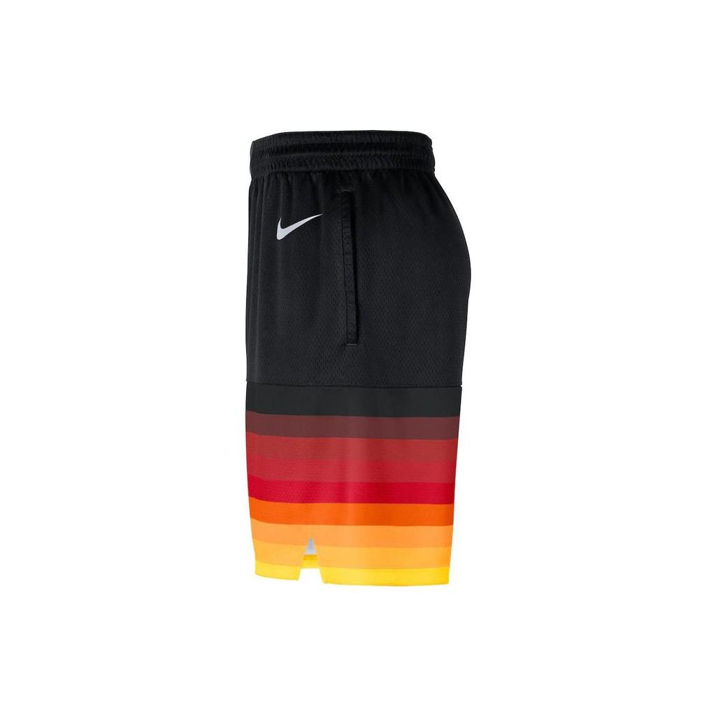 Nike NBA Logo Badge Printed Sports Basketball Shorts SW Fan Edition 20-21 Season Jazz Team Men Shorts Black CN1991-010