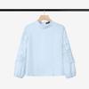 ZANZEA Women Hollow Crochet Splice 3/4 Sleeve Loose Casual Blouse