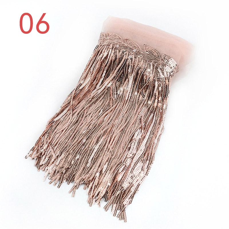 10 Yard 20cm Colorful Sequins Tassel Lace Fabric Fringe Trim Ribbon Latin Dance Performance Dresses Decor Diy Sewing Accessories