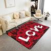 Carpet for Living Room Romantic Black White Red Rose Flower Painting Area Rug Abstract Non-Slip Bedside Floor Mats Home Decor