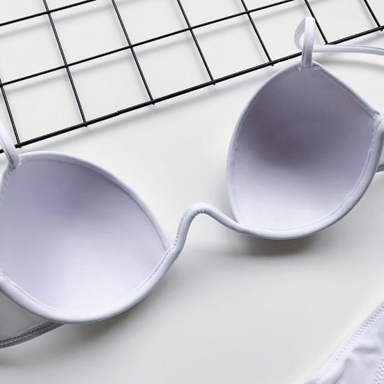 Spaghettiband Vadderade bygel Sexig Bikini Triangel BH Hög midja Trosor Baddräkt