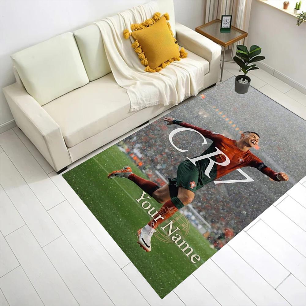 Cristiano Ronaldo (102) Customized Name Floor Rug Office Rug Design for Balcony Kitchen Decorate Room Playrooms Anti-slip Rug Decorate Offices