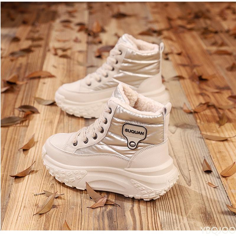 Fashionable Versatile Snow Boots Women Winter Warm Cotton Shoes Thick Soles Increased Height Casual Comfortable Short Boots