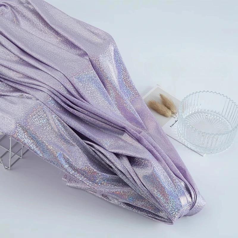 100x150cm Polyester Glitter Laser Fabric Iridescent Holographic Wedding Party Background Doll Clothing Decor Material DIY